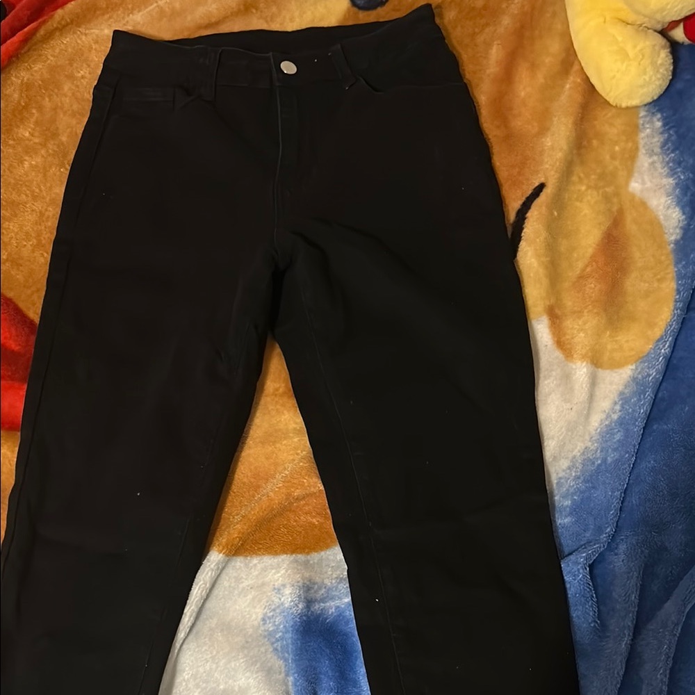 Black Straight-Leg Pants